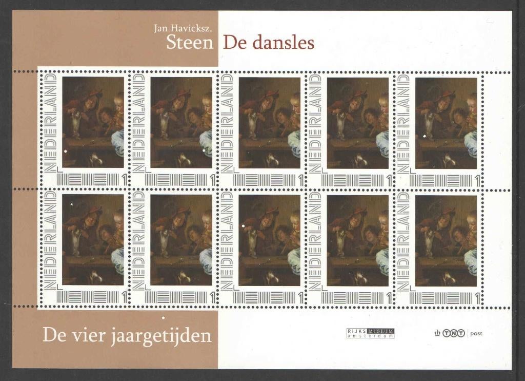 Postzegels De 4 Jaargetijden: De dansles, Postzegels en Munten, Postzegels | Nederland, Ophalen of Verzenden, Na 1940, Postfris