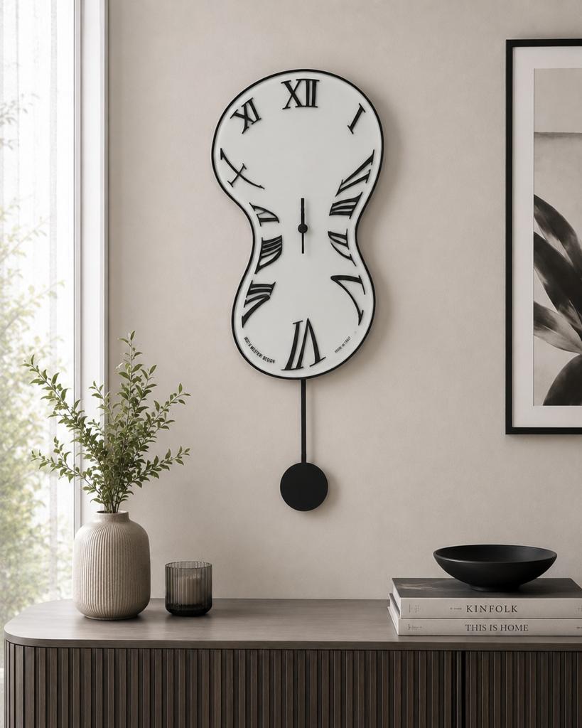 Organische design klok van Arti e Mestieri, Ophalen of Verzenden, Nieuw, Analoog, Wandklok