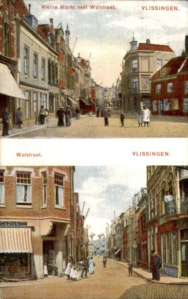 Vlissingen - Walstraat - Kleine Markt, Ophalen of Verzenden, Voor 1920, Gelopen, Zeeland