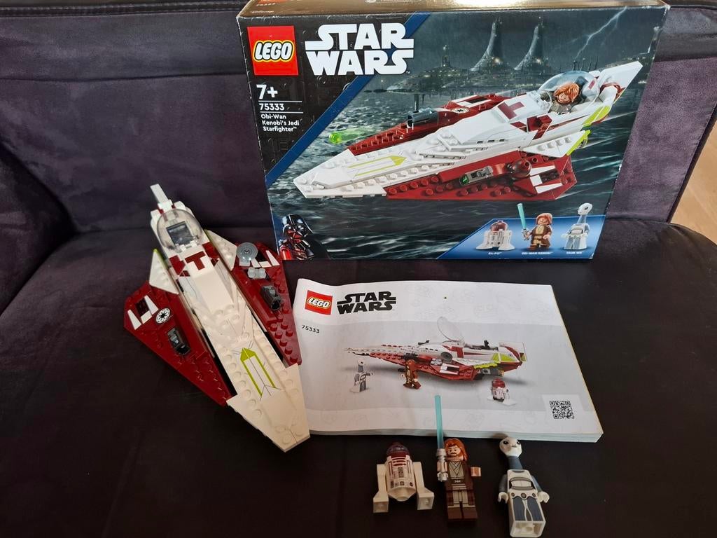 Lego Star Wars 75333 Obi-Wan Kenobi's Jedi Starfighter + Box, Ophalen of Verzenden, Zo goed als nieuw, Complete set, Lego