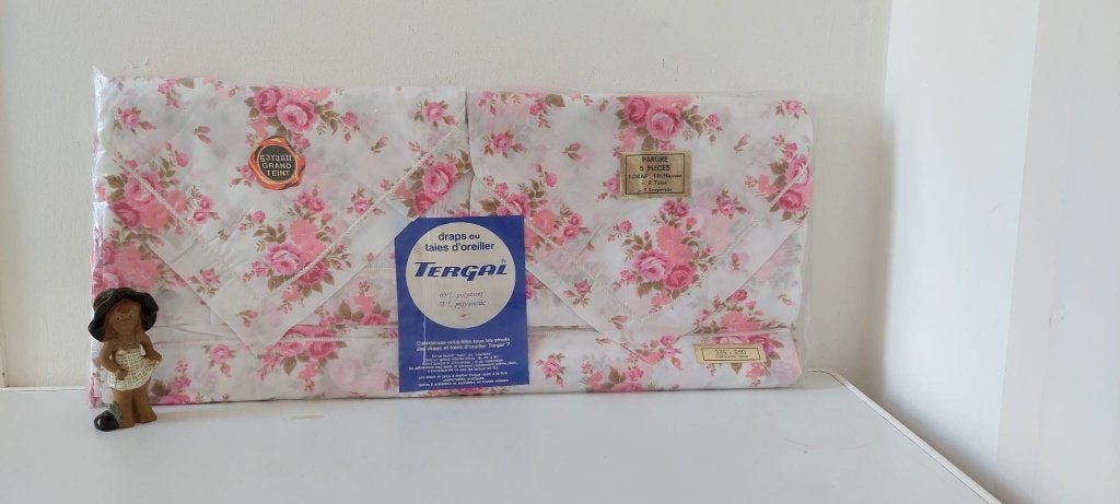 Vintage beddengoed stof Bloemen Rozen Shabby Style 235x310, Eu, Eu, Beddengoedset, Overige materialen