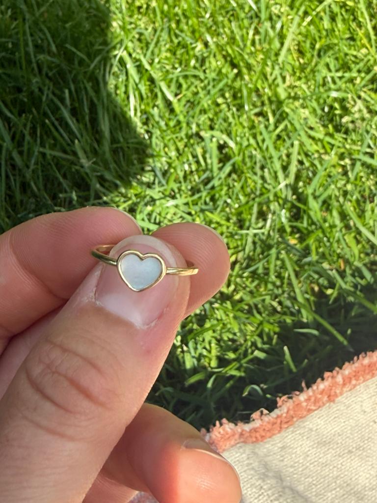 Ring hart edelsteen, Nieuw, Ophalen of Verzenden, 17 tot 18, Dame
