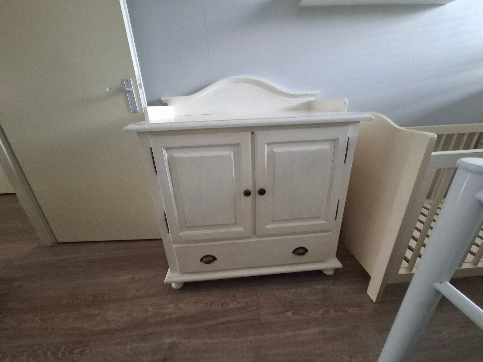 Commode en Kast voor Babykamer - Crème Wit, Kinderen en Baby's, Ophalen, Gebruikt, 50 tot 70 cm, 75 tot 100 cm