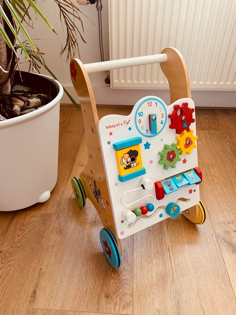 Woezel en Pip Houten Loopwagen / Loopkar, Ophalen, Gebruikt, Overige typen, Met wieltjes
