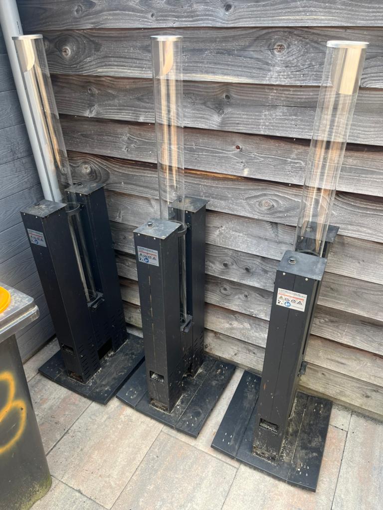 Te koop: 3 terrasverwarmers op pellets, Ophalen, Gebruikt