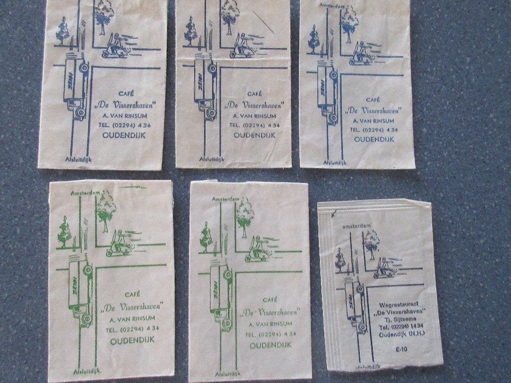 6 x Oudendijk, café De Vissershaven, Verzenden, Nederland