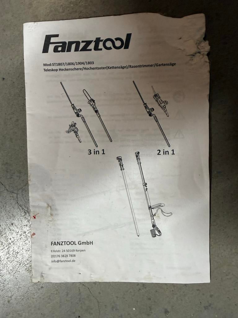 Fanztool heggenschaar en takkenzaag set (20V Accu), Ophalen, Nieuw, Accu
