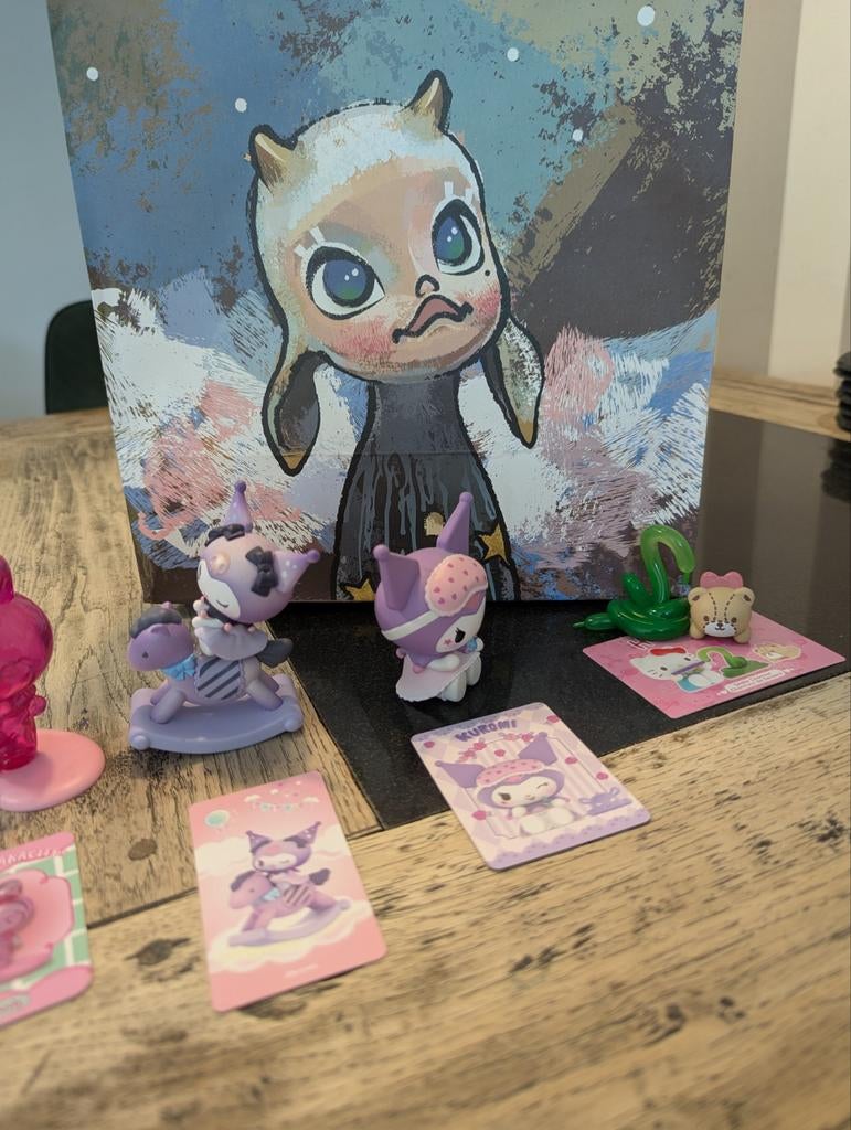 Popmart Miniso mighty Jaxx Sanrio blindboxen met kaart, Ophalen of Verzenden
