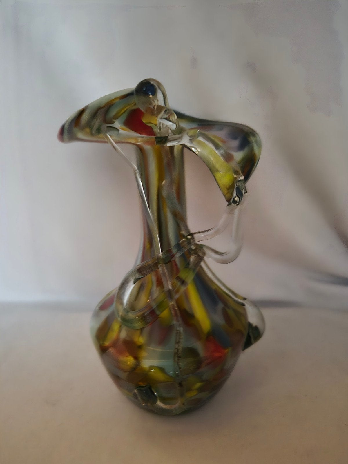 murano -stijl kan/vaas., Ophalen of Verzenden, 22 cm, Glas