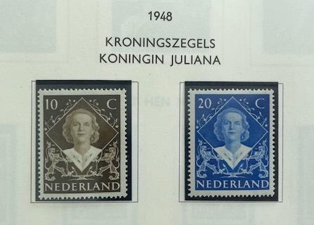 1948 Postfris Inhuldiging Koningin Juliana NVPH 506#507 , Postzegels en Munten, Ophalen of Verzenden, Na 1940, Postfris