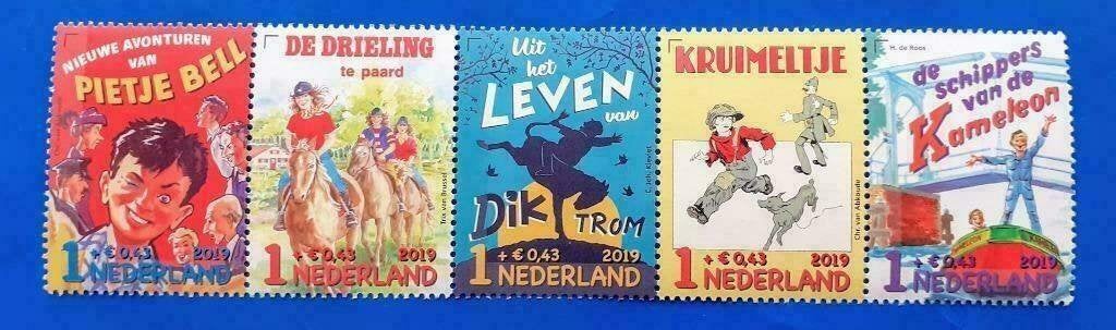 NVPH 3786 - 3790 Strook Kinderpostzegels 2019, Ophalen of Verzenden, Na 1940, Postfris