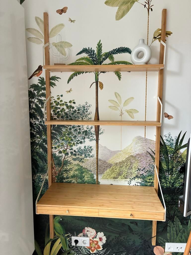 Bureau wandrek combinatie midcentury, Ophalen, Zo goed als nieuw