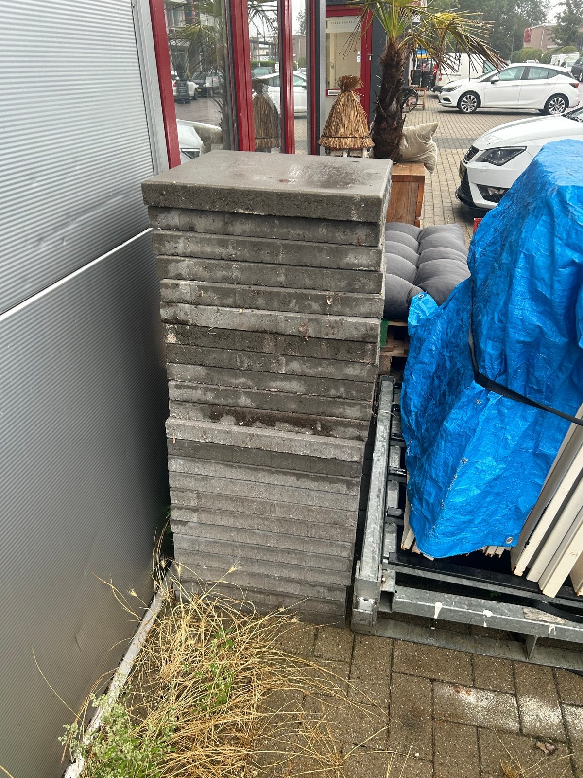 23 nieuwe betontegels 50x50 cm, Ophalen, Gebruikt, 5 tot 10 m², Beton