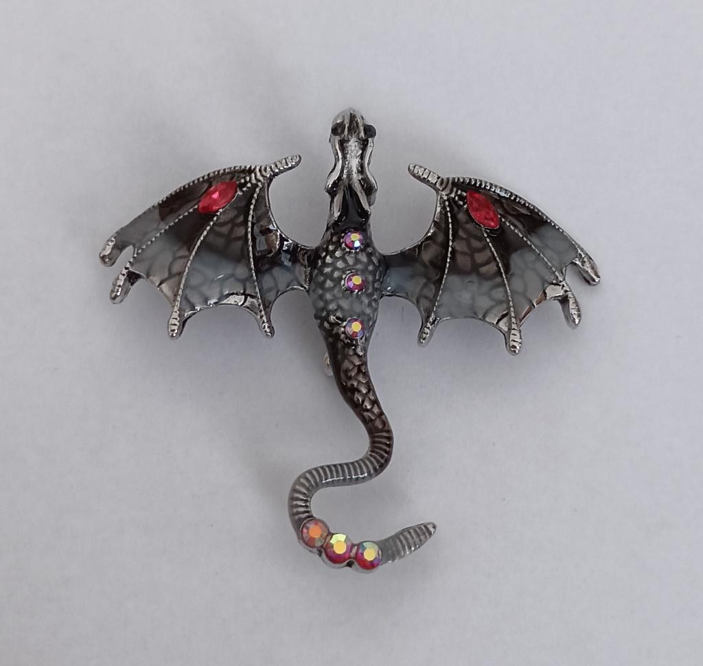 Draak broche, Sieraden, Tassen en Uiterlijk, Broches, Overige materialen, 4 tot 7 cm, Overige kleuren, Nieuw