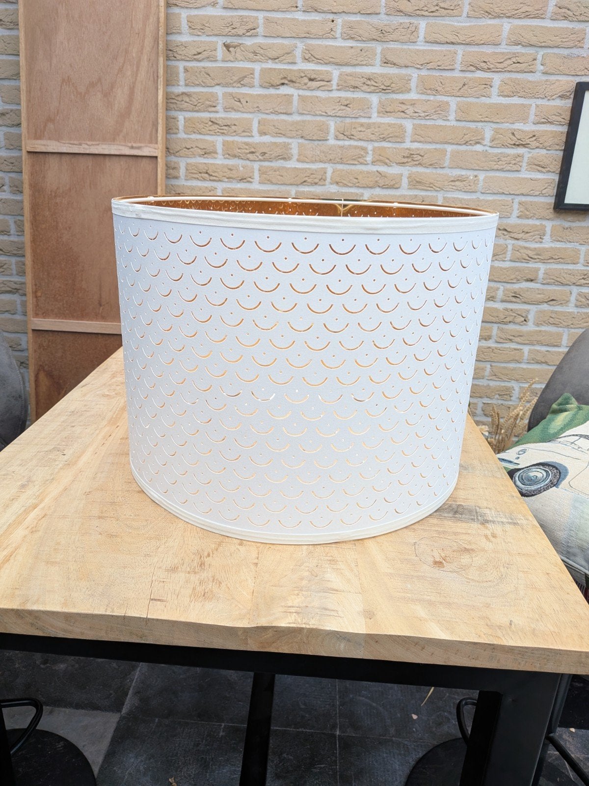 Ikea Nymo lampenkap 44cm, Wit, 44 cm, Rond, Zo goed als nieuw
