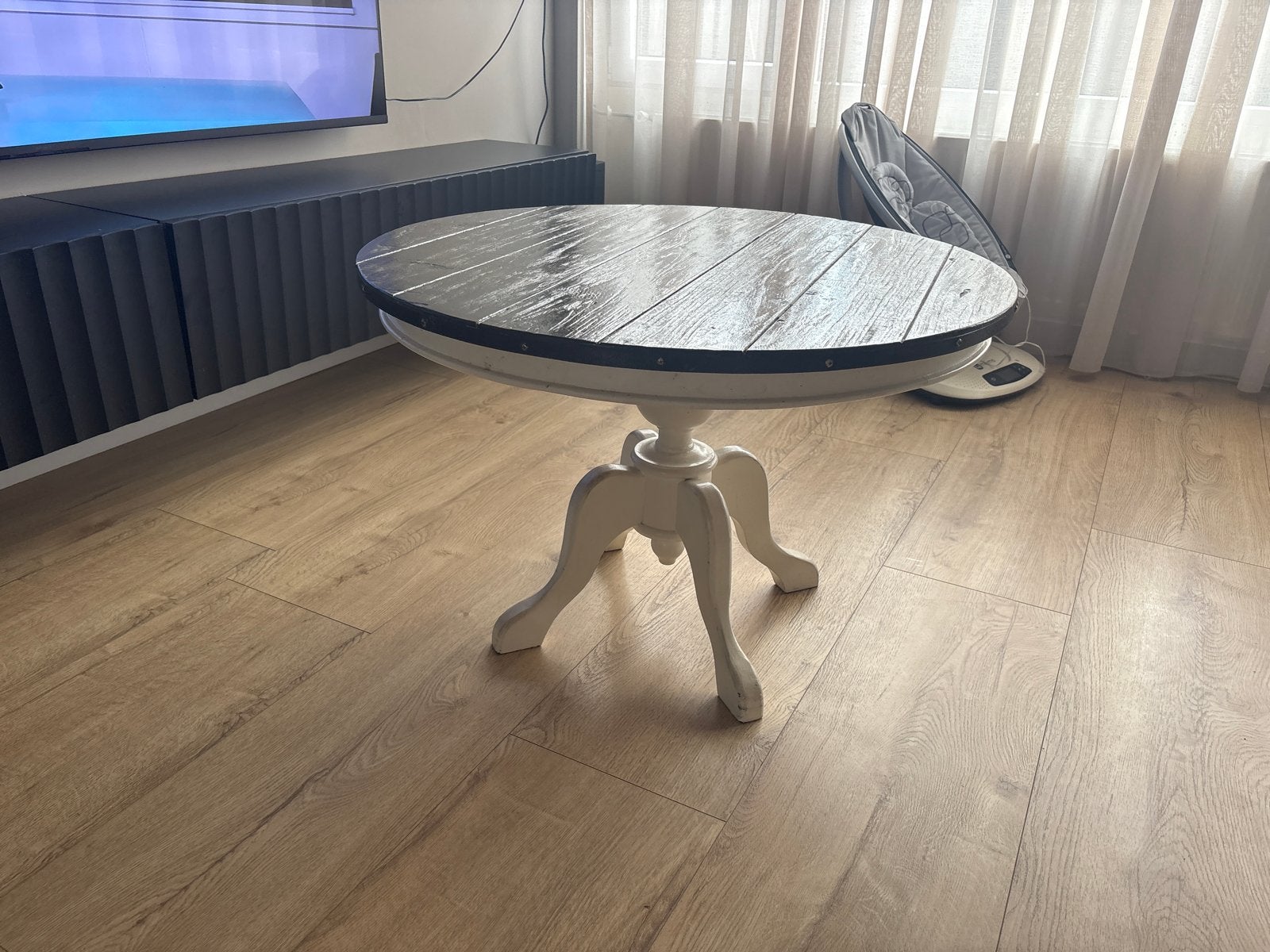Riviera Maison Salontafel - Rond, Zwart/Wit, 50 – 75, Minder dan 50 cm, Gebruikt, Rond