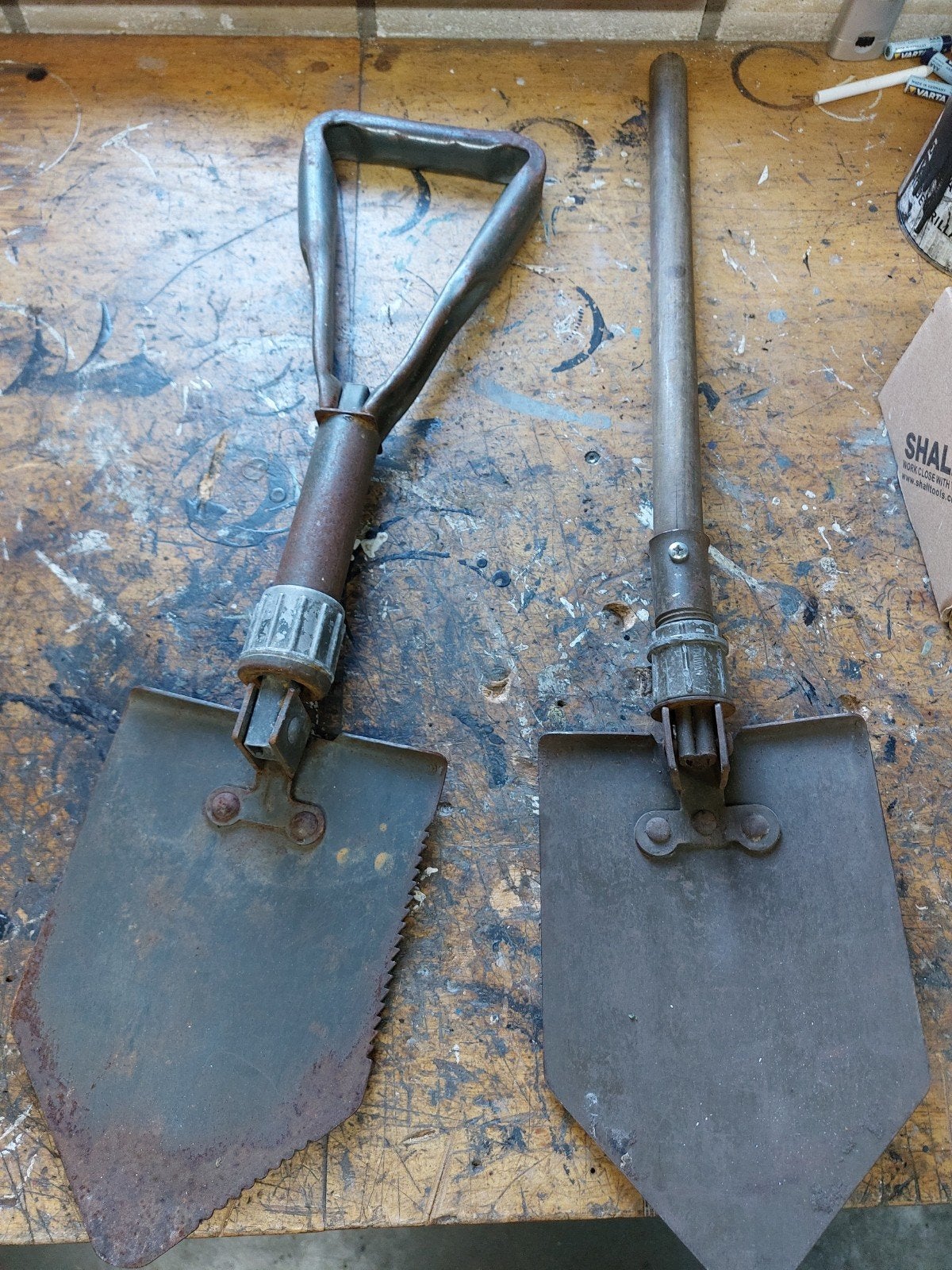 2x Vintage Opvouwbare Schop - Leger Schop, Antiek en Kunst, Ophalen of Verzenden
