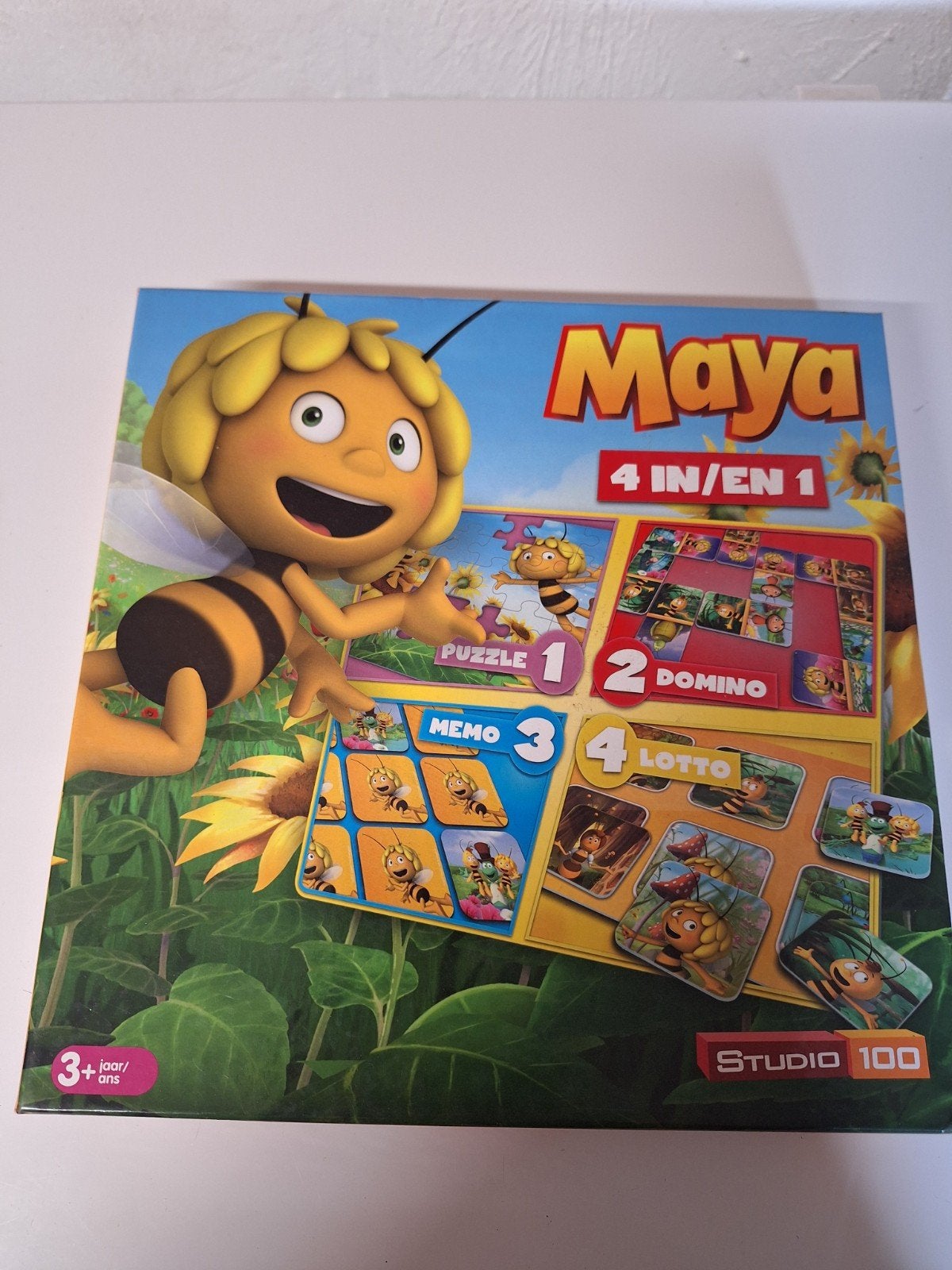 Maya de Bij 4-in-1 Spel. Puzzel, Domino, Memo, Lotto, Ophalen of Verzenden, 10 tot 50 stukjes
