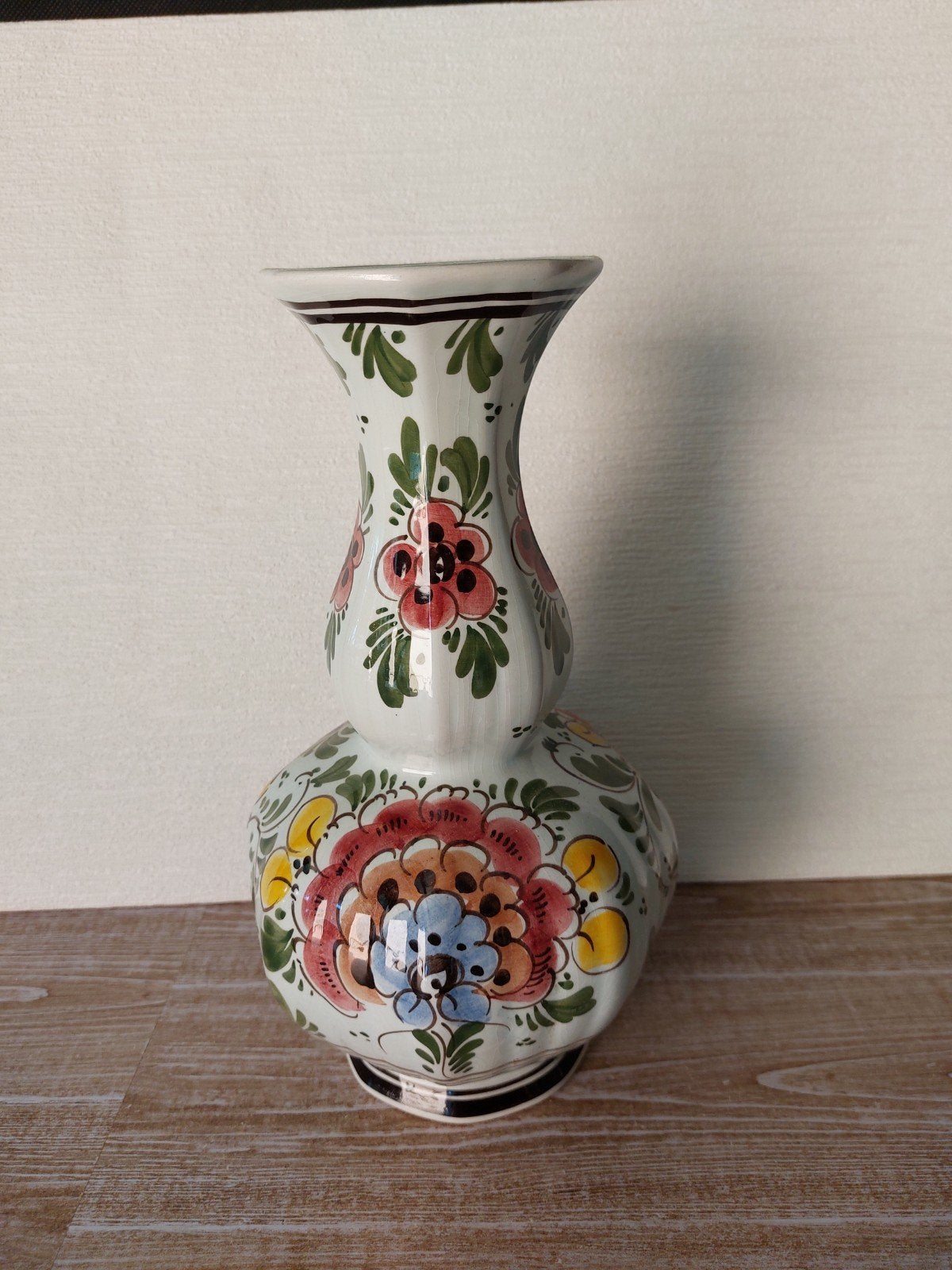 knobbelvaas delfts handgeschilderd, Antiek en Kunst, Ophalen of Verzenden