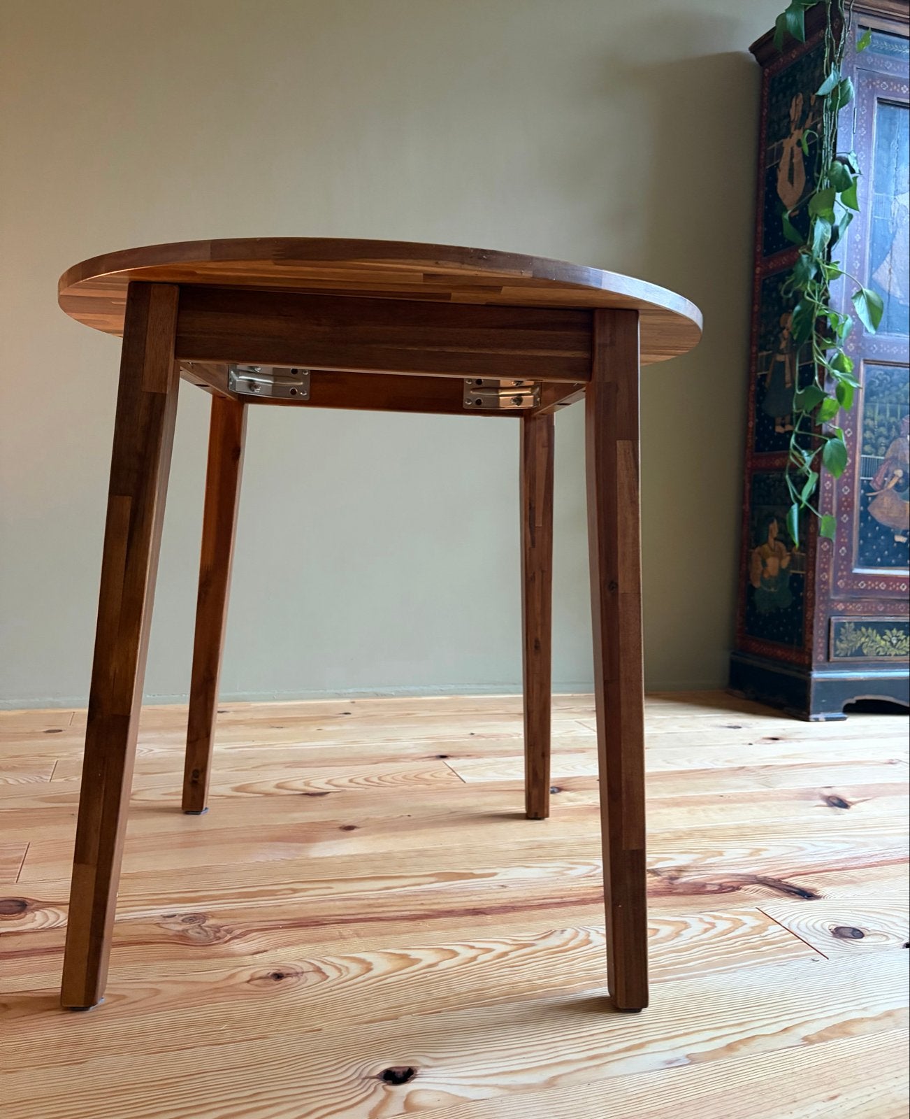 Ronde tafel van acaciahout, Ophalen, Zo goed als nieuw, Rond, Overige houtsoorten