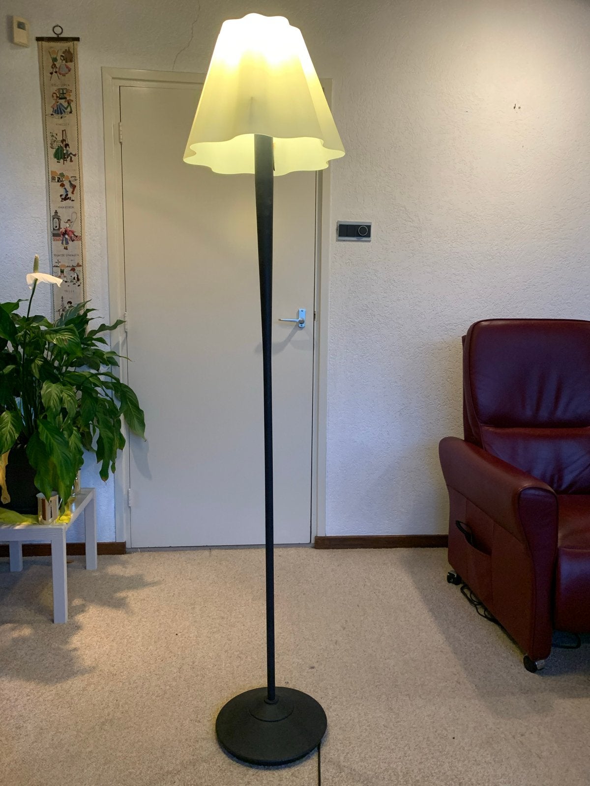 Set wand- hang en staande lampen met zware glazen kap, Ophalen, Gebruikt, Kunststof, 150 tot 200 cm