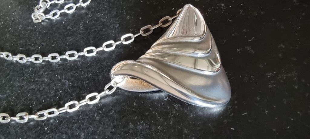 Zilveren vintage fantasie ketting franz breuning, Verzenden, Zo goed als nieuw, Zilver, Zilver