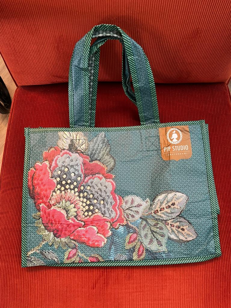 Pip Studio Tas Poppy Stitch zgan, Ophalen of Verzenden, Zo goed als nieuw, Blauw, Schoudertasje