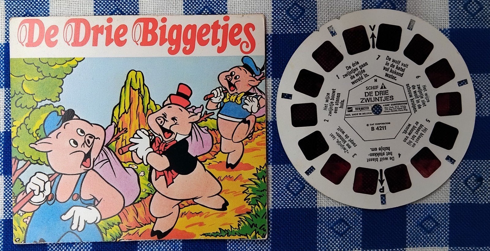 View-Master set (1 x), De drie biggetjes -1977 - incompleet, Ophalen of Verzenden, Gebruikt