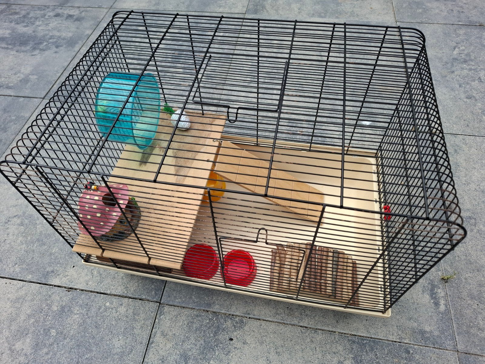 Hamsterkooi met toebehoren!, Dieren en Toebehoren, Knaagdieren en Konijnen | Hokken en Kooien, Kooi, Gebruikt, Minder dan 75 cm