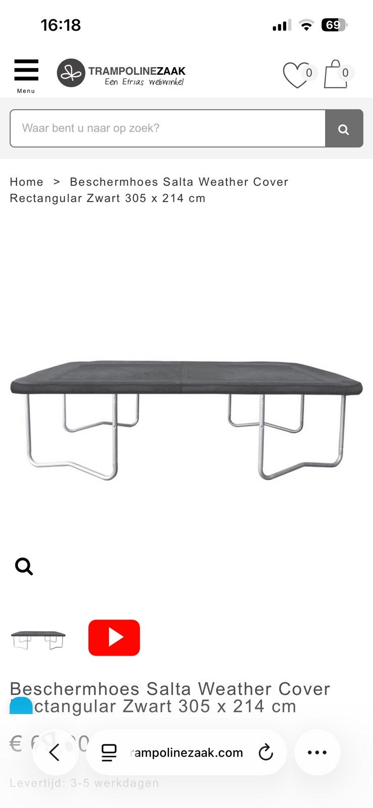 Beschermhoes Salta 214x305 nieuw, Ophalen, Zo goed als nieuw