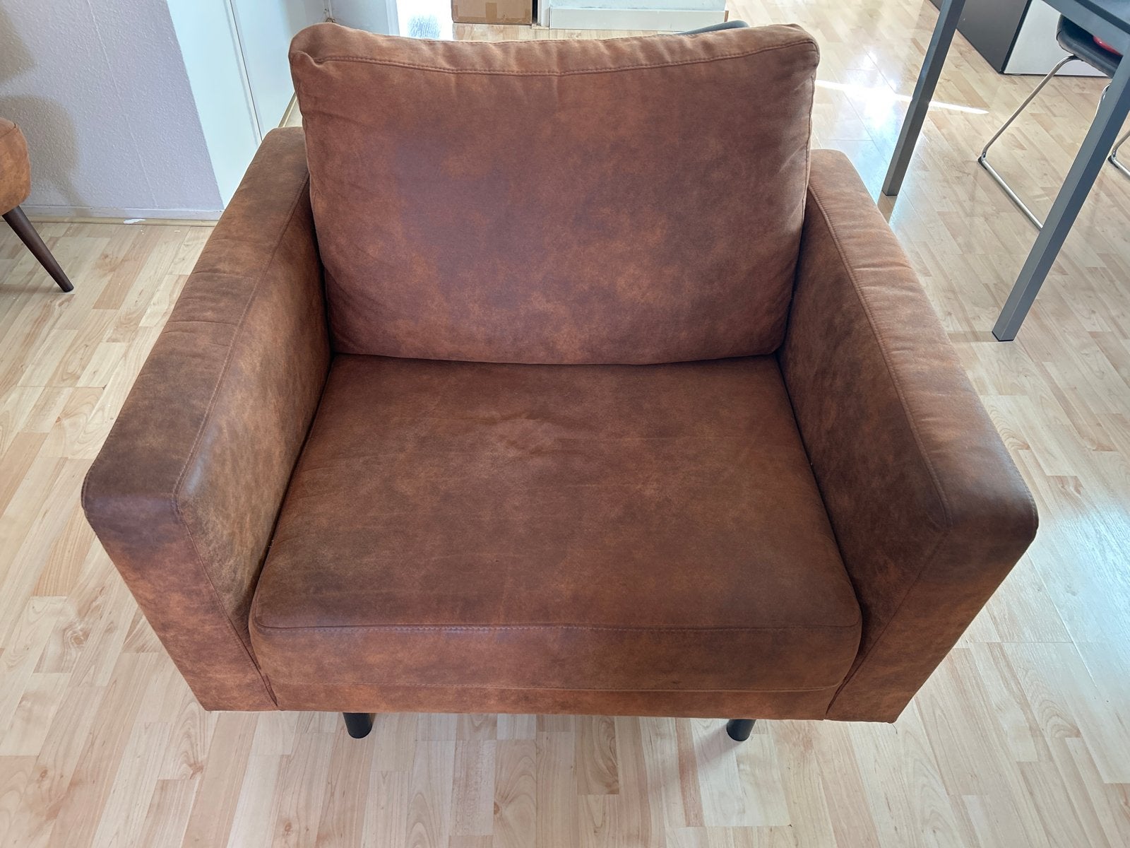 Comfortabele relaxstoel - 1 meter breed, Ophalen, Gebruikt, Bruin, Eén