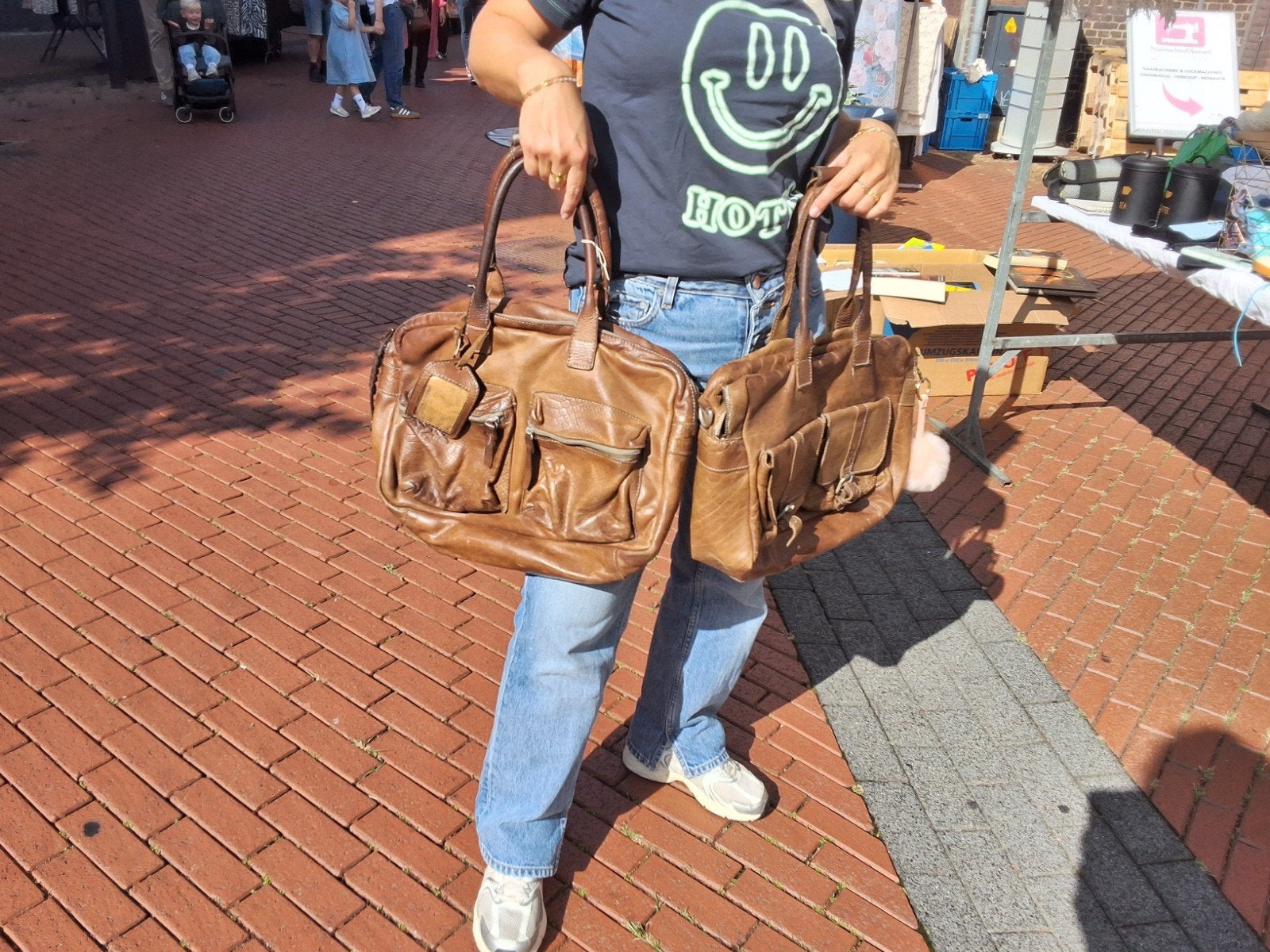 Cowboybags- Stijlvolle bruine leren tassen, Ophalen of Verzenden, Gebruikt, Bruin, Handtas