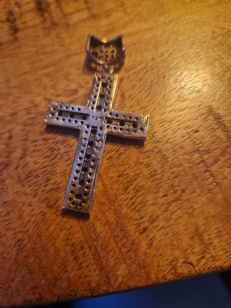 925 zilveren kruis hangertje, met amethist en bergkristal., Ophalen of Verzenden, Zilver, Hanger, Met edelsteen