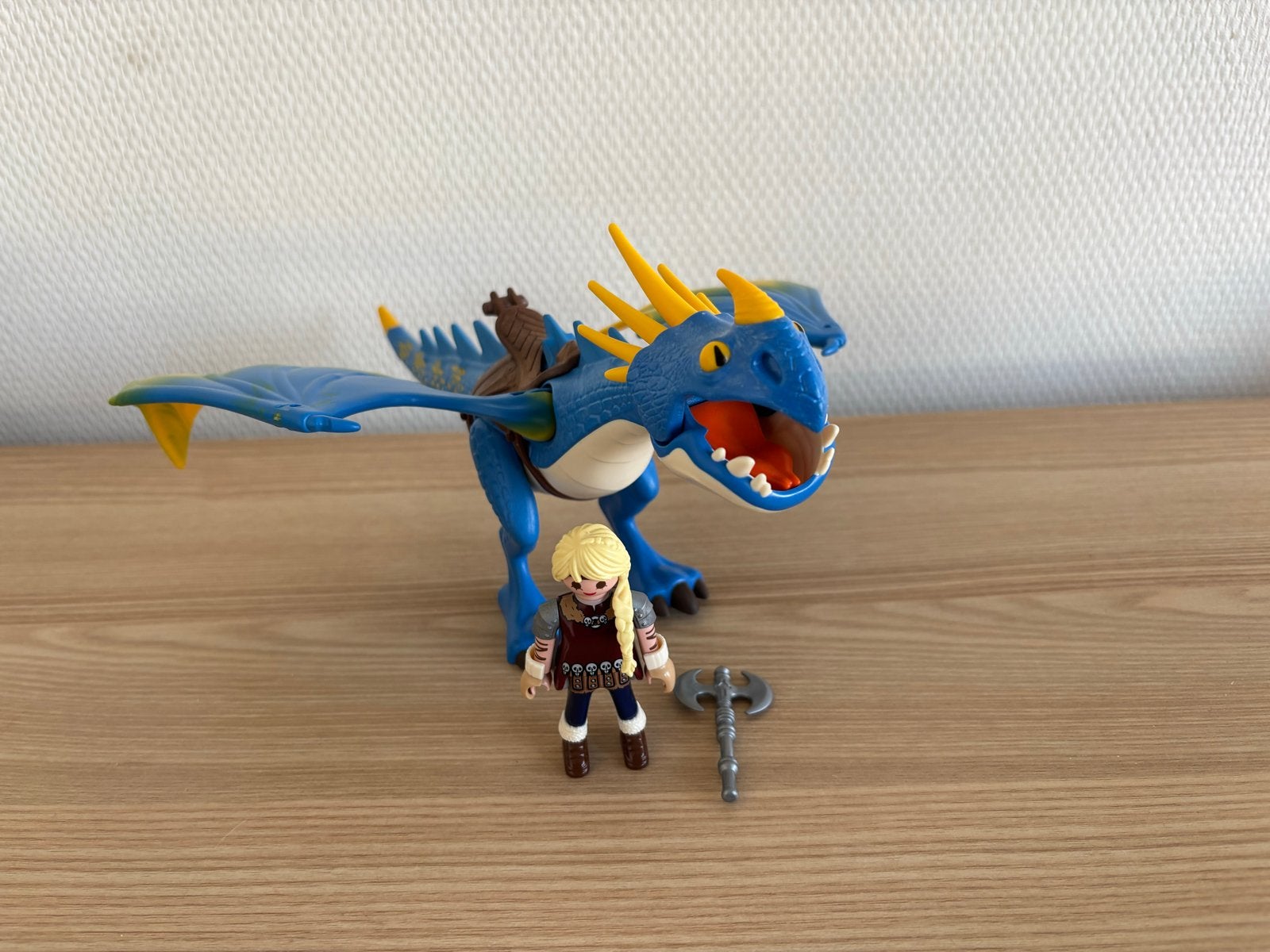 Playmobil Blauwe Draak met Viking Figuur, Kinderen en Baby's, Ophalen of Verzenden, Zo goed als nieuw, Dragons, Figuren