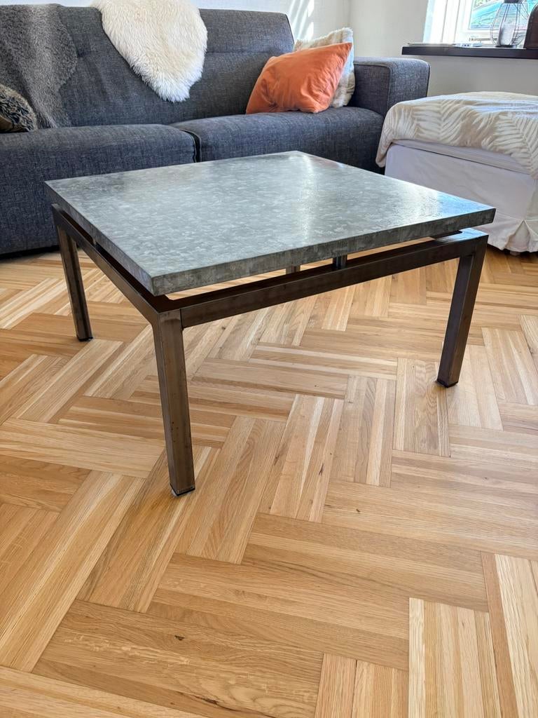Salon tafel met stalen frame, Huis en Inrichting, Tafels | Salontafels, Ophalen, 100 tot 150 cm, 50 tot 100 cm, Zo goed als nieuw