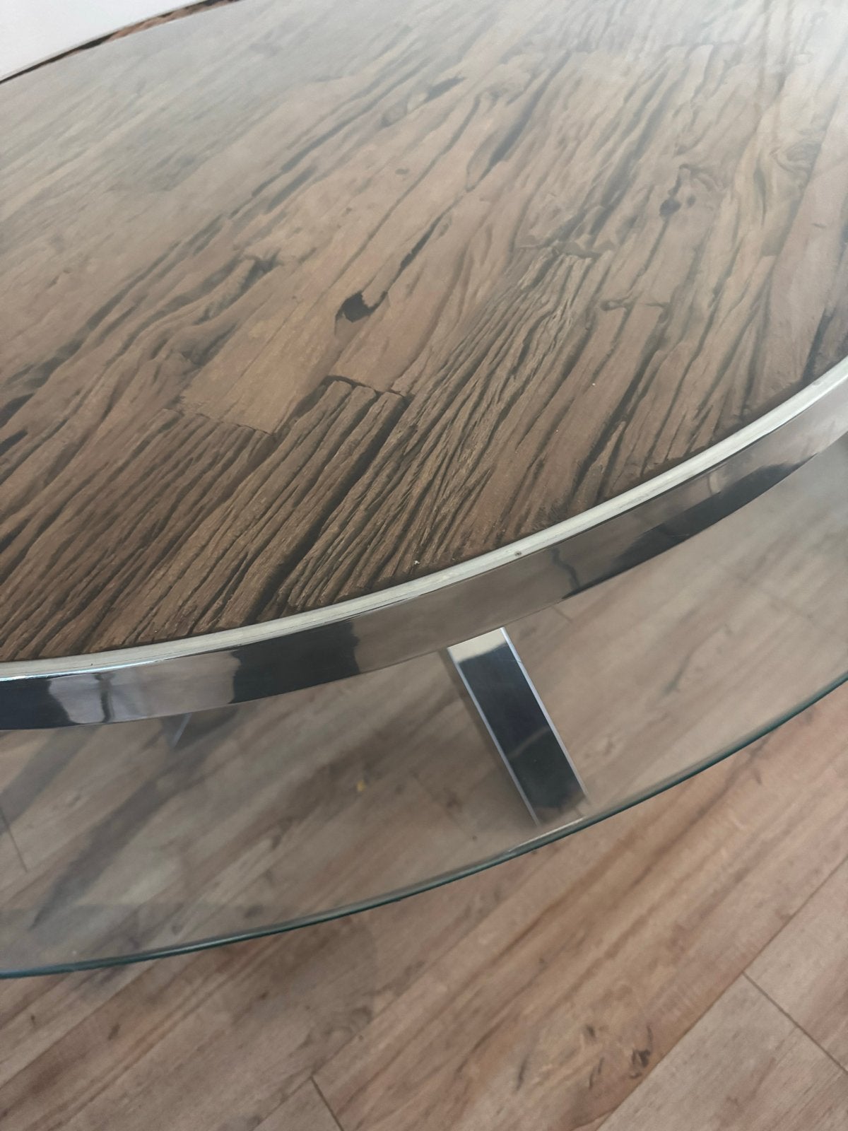 Glazen tafelblad 130cm - Rond, Huis en Inrichting, Tafels | Eettafels, Ophalen, Gebruikt, 100 tot 150 cm, Rond