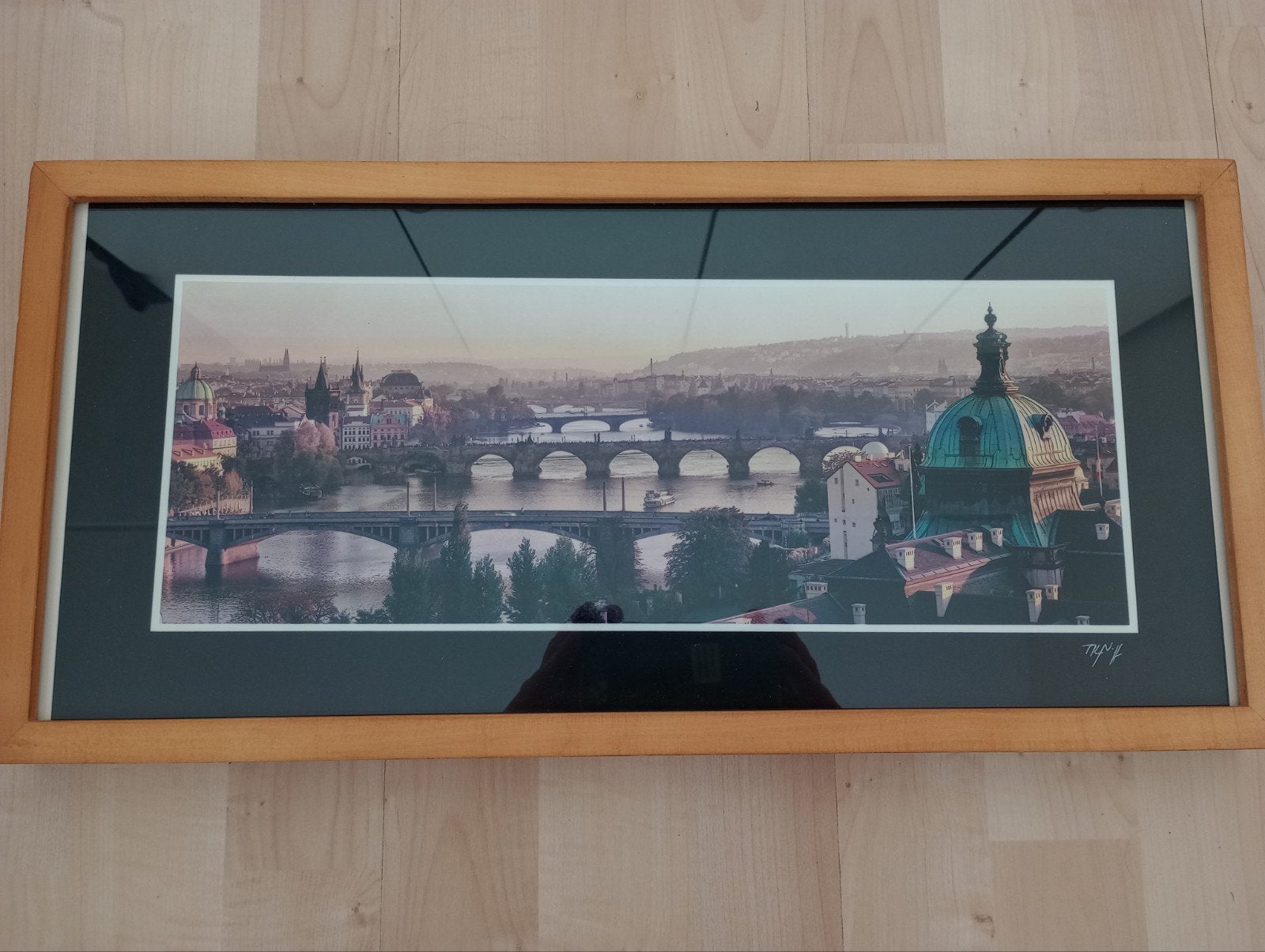 IKEA RIBBA fotolijst met passe-partout, 50x23 cm met Praag., Gebruikt, Met passe-partout, Ophalen of Verzenden, Fotolijst