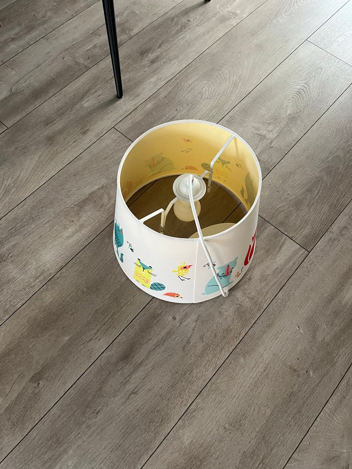 Leuke kinderlampenkap met dierenprint, Meerkleurig, Ophalen of Verzenden, Gebruikt, Lamp