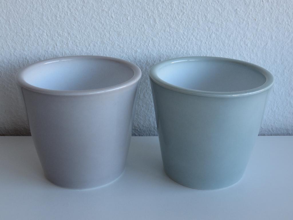 2 bloempotten taupe grijs, Rond, Binnen, Ophalen of Verzenden, Zo goed als nieuw