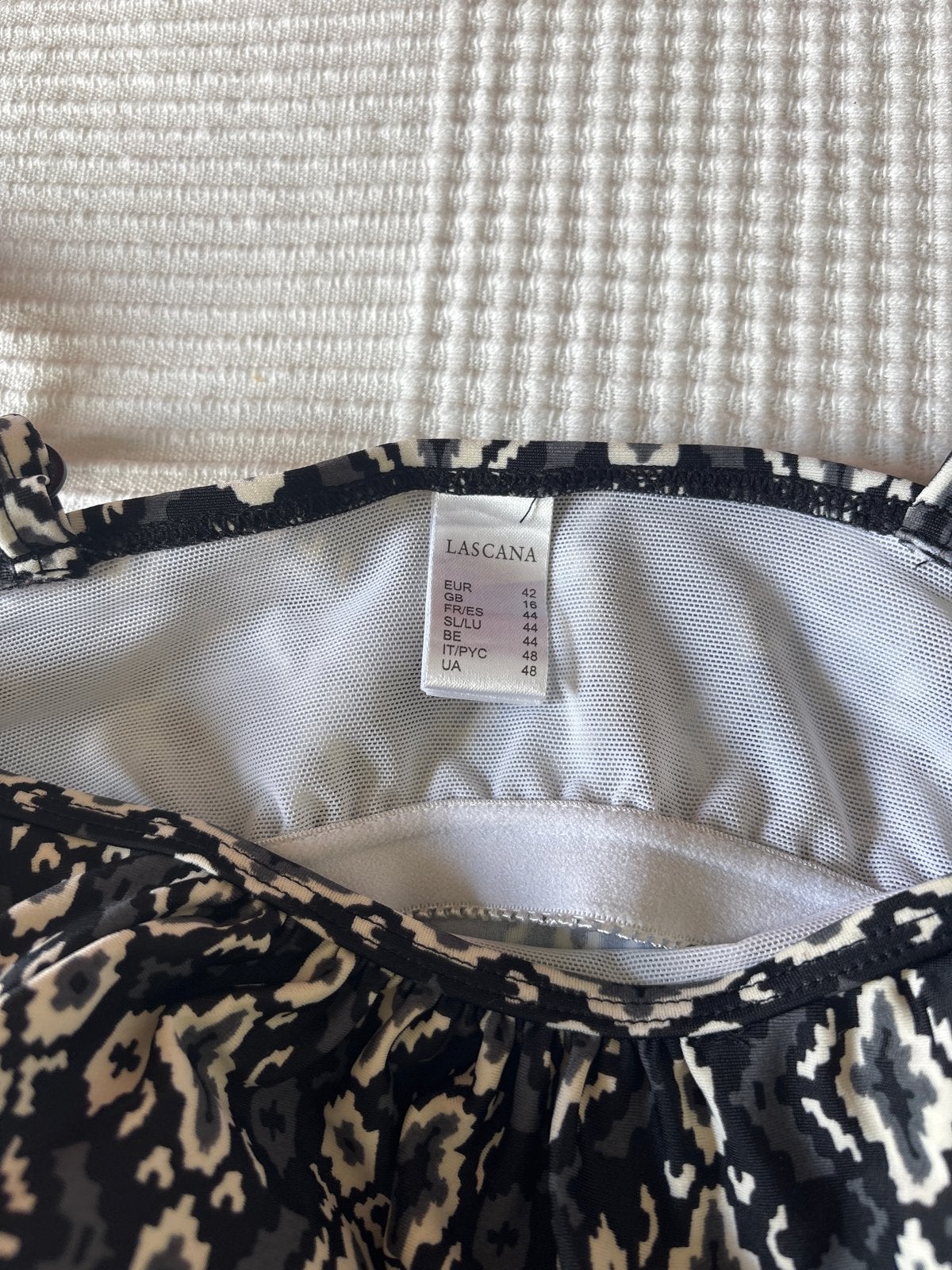 Lascana Tankini Zwart/Wit Patroon - Maat 42, Kleding | Dames, Badmode en Zwemkleding, Lascana, Zwart, Badpak, Ophalen of Verzenden