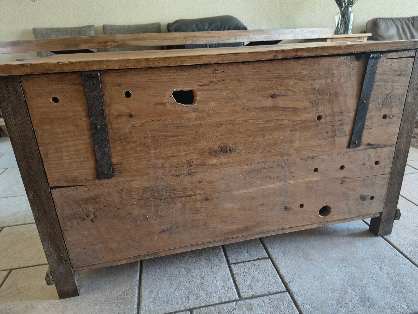 Mooie echt antieke Franse grenen brood kast / buffetkast, Huis en Inrichting, Woonaccessoires | Kisten, Ophalen, 50 – 75, Gebruikt