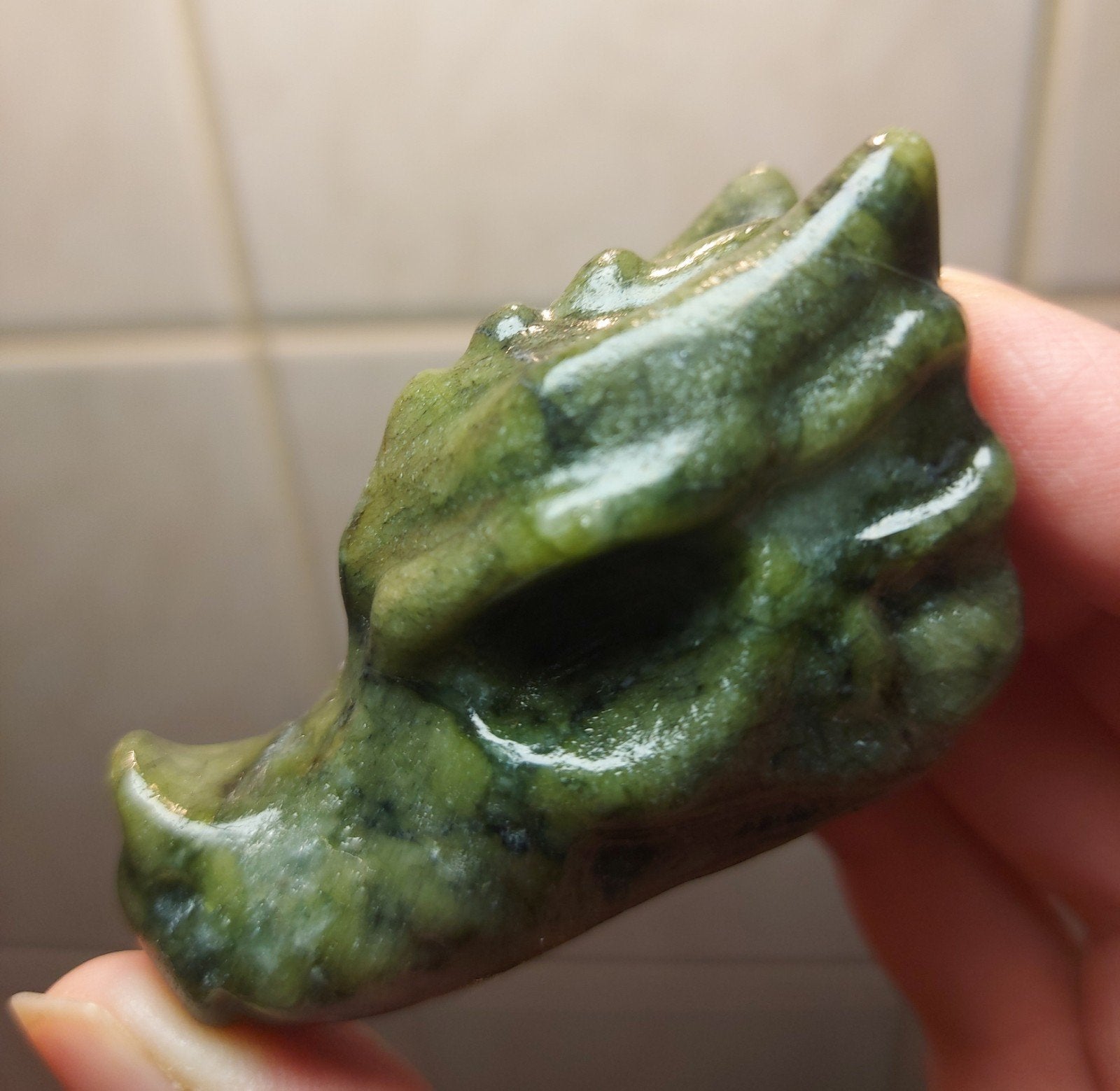Groene Jade Drakenkop, Ophalen of Verzenden, Zo goed als nieuw