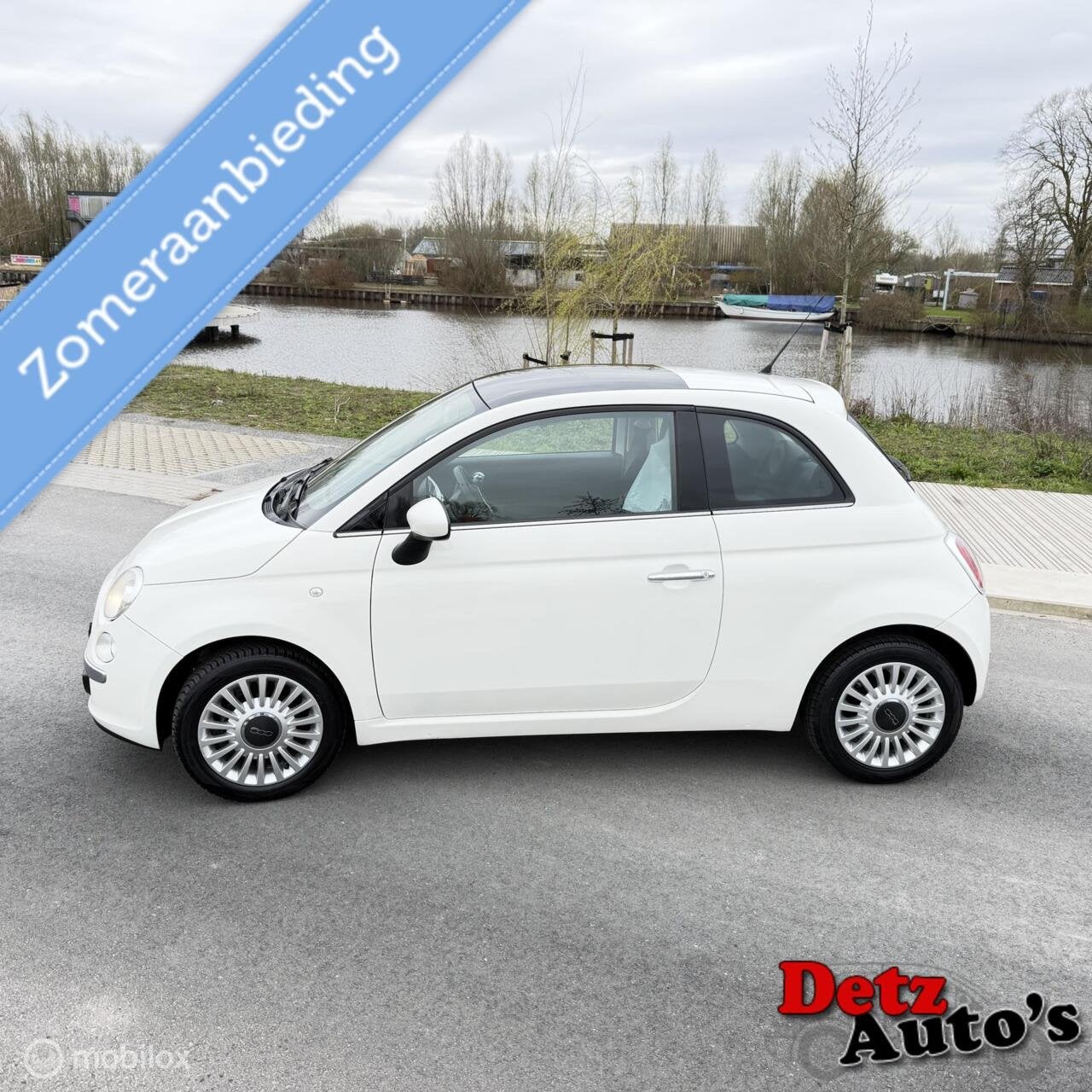 Fiat 500 1.2 Lounge airco,panorama dak,4 cilinder, Auto's, Gebruikt, 1242 cc, 4 cilinders, 840 kg