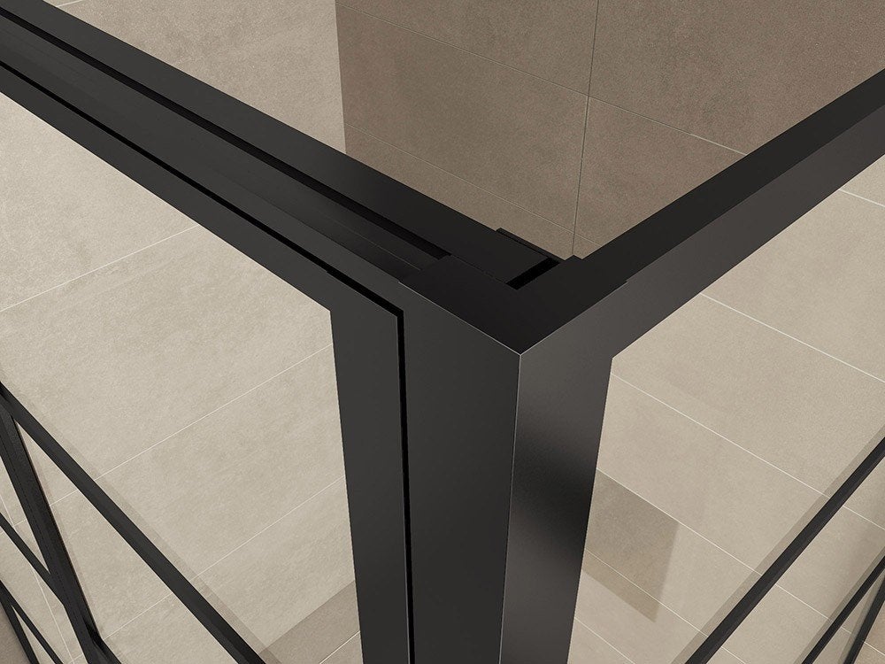 Douchecabine Zwart met Raster Horizon - 80 x 120  200 cm, Ophalen, Wiesbaden, Eendenparkweg 3, Info@douchezaak.nl