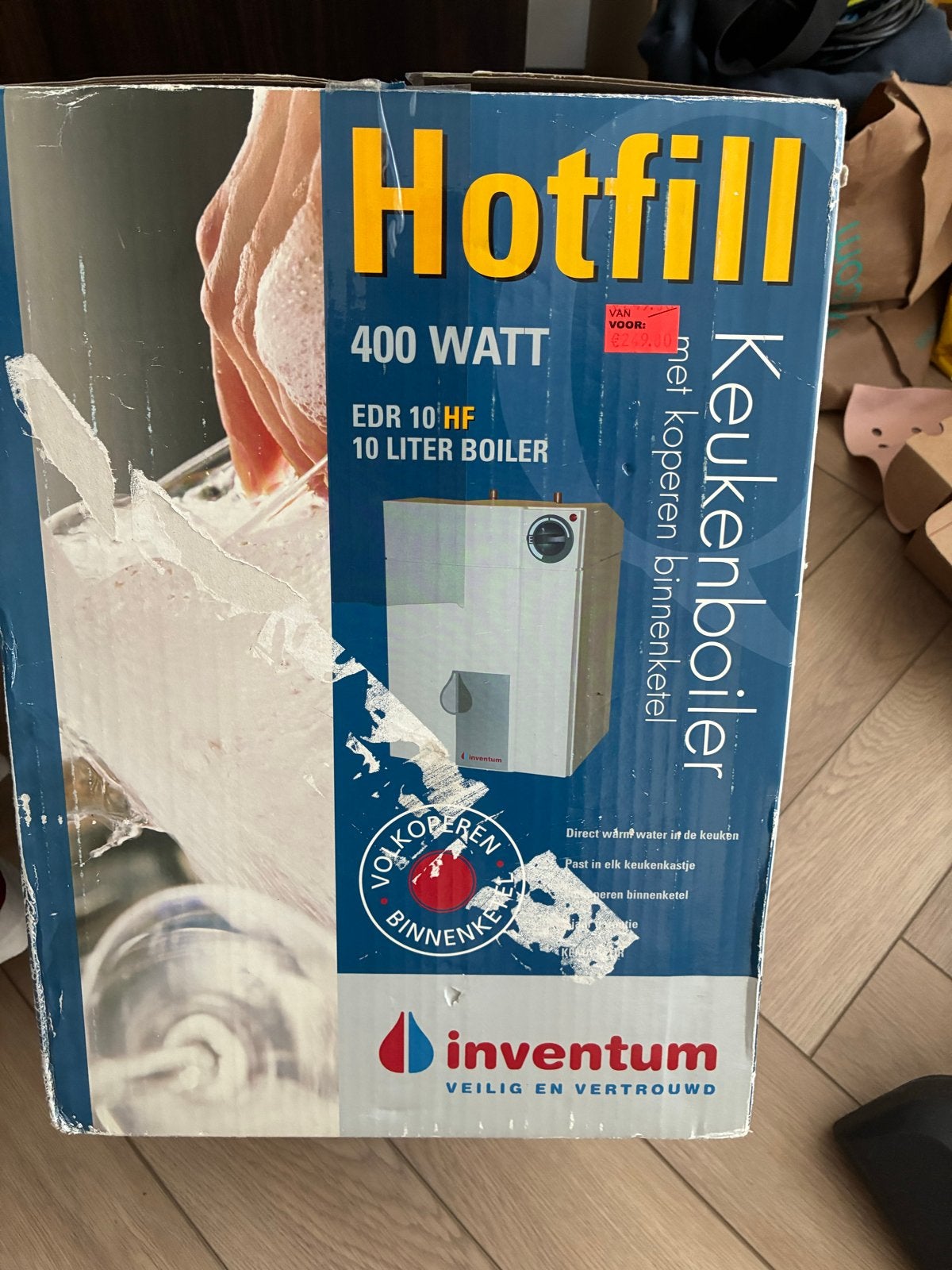 Inventum Hotfill EDR 10 HF 10 Liter  400W + RVS keukenkraan, Ophalen of Verzenden, Nieuw