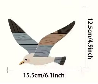 Wanddecoratie set van twee houten vogels zeemeeuw hout, Ophalen of Verzenden, Nieuw, Hout, Decoratieobject