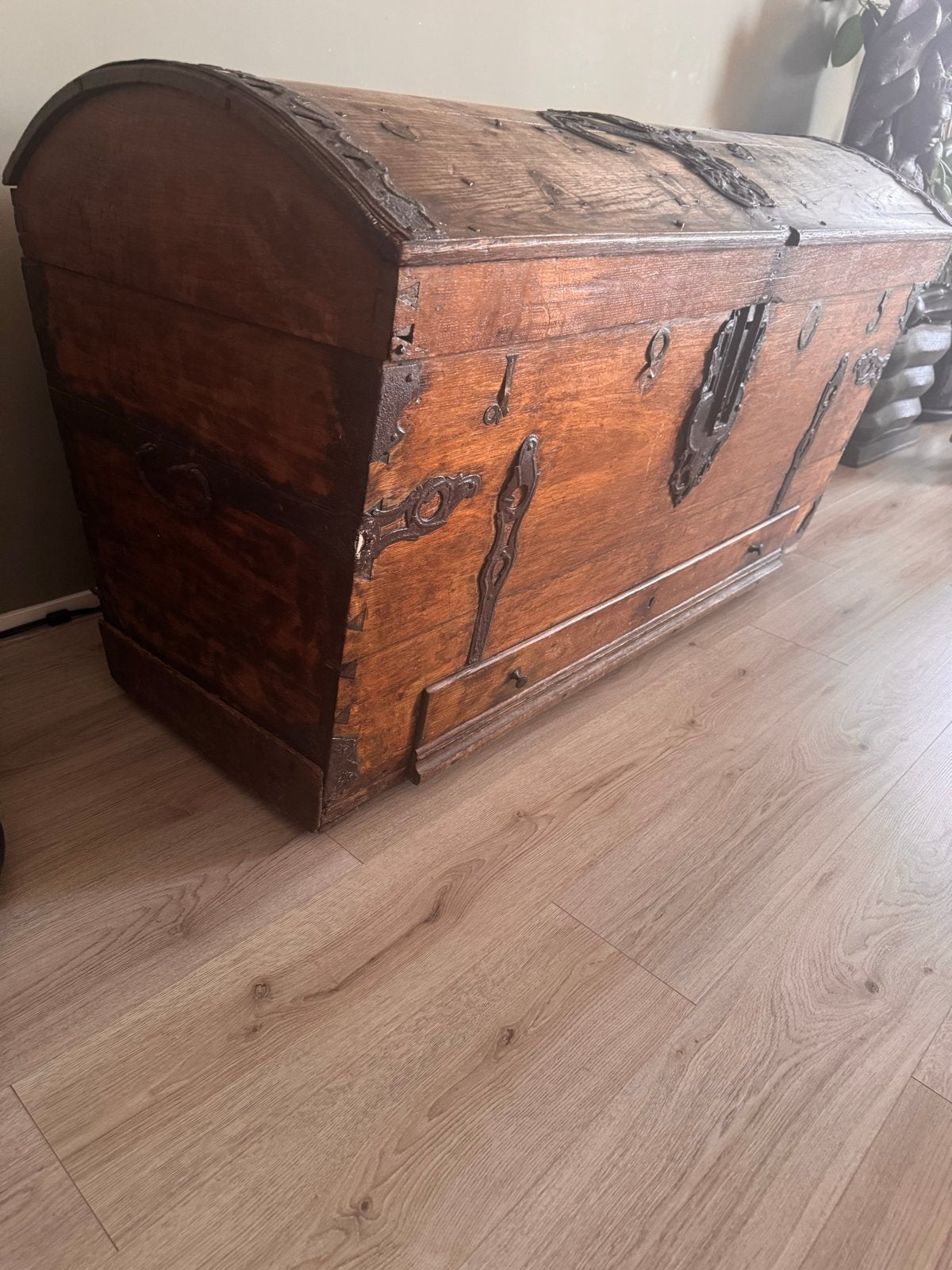 Antieke Zeemanskist - Robuuste Houten Kist, Ophalen of Verzenden