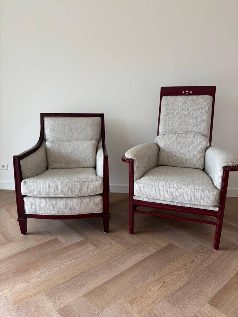 Fauteuils 2 maal met 1 poef, Antiek en Kunst, Ophalen