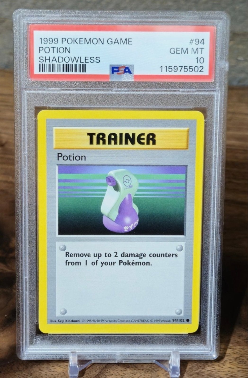PSA 10 Gem Mint 1999 Pokemon Game Potion Shadowless, Verzenden, Nieuw, Losse kaart