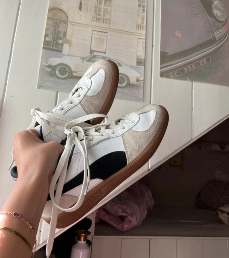 Puma palermo zwart met wit maat 38, Kleding | Dames, Ophalen of Verzenden, Zo goed als nieuw, Zwart, Sneakers of Gympen